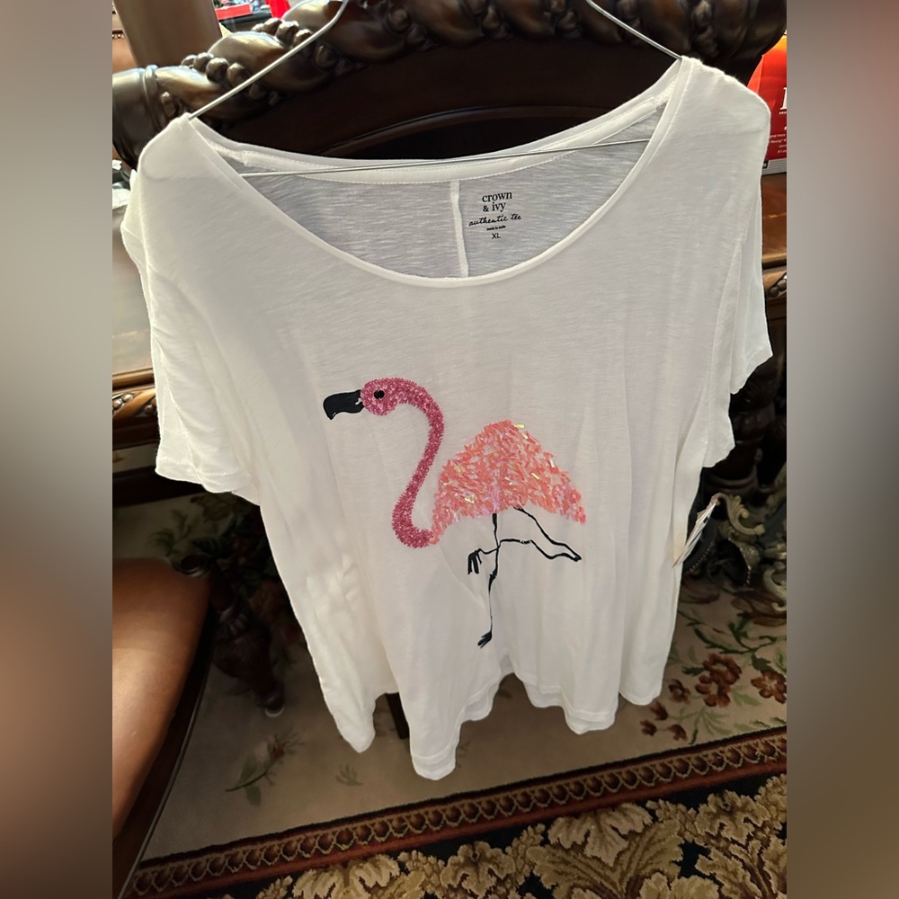 Crown & Ivy Flamingo Tee